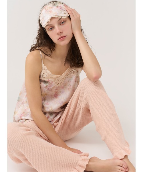 SNIDEL HOME（スナイデルホーム）の「ニットフリルロングパンツ（ルームウェア/パジャマ・レディース・ミント/コーラル/アイボリー・F）」の11枚目の写真