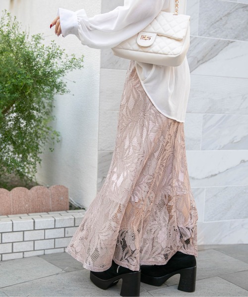 GORGE（ゴージ）の「《総レース×マーメイド》ロングスカート きれいめ フェミニン 春◎（スカート・レディース・ベージュ/ブラック/オフホワイト・F）」の7枚目の写真