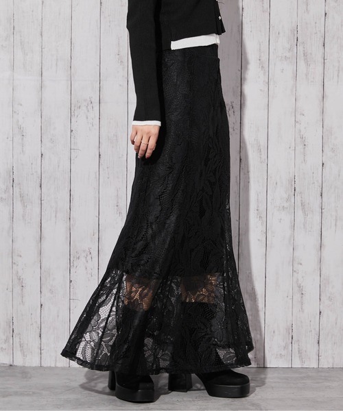 GORGE（ゴージ）の「《総レース×マーメイド》ロングスカート きれいめ フェミニン 春◎（スカート・レディース・ベージュ/ブラック/オフホワイト・F）」の9枚目の写真