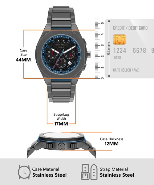 ARMANI EXCHANGE（アルマーニエクスチェンジ）の「アルマーニ・エクスチェンジ 腕時計 メンズ アナログ ステンレス AX4295（アナログ腕時計・メンズ・チャコールグレー・FREE）」の6枚目の写真