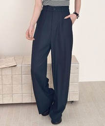 DAY CLOSET（デイ クローゼット）の「【大きいサイズ有/バックゴム/タック入り】きれいめ 美脚 ツイル ハイウエスト ワイドパンツ スラックス レディース（スラックス）」