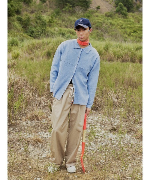 ELCHELE(エルチェレ)の「NEP KNIT OVER SHIRT(ニット/セーター・レディース・サックスブルー/オートミール/レッド・FREE)」の12枚目の写真