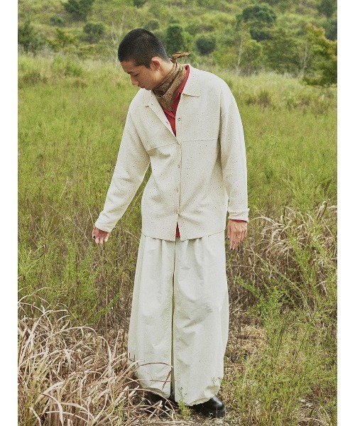 ELCHELE(エルチェレ)の「NEP KNIT OVER SHIRT(ニット/セーター・レディース・サックスブルー/オートミール/レッド・FREE)」の10枚目の写真
