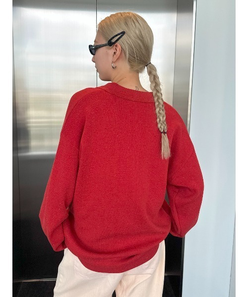 ELCHELE(エルチェレ)の「NEP KNIT OVER SHIRT(ニット/セーター・レディース・サックスブルー/オートミール/レッド・FREE)」の18枚目の写真