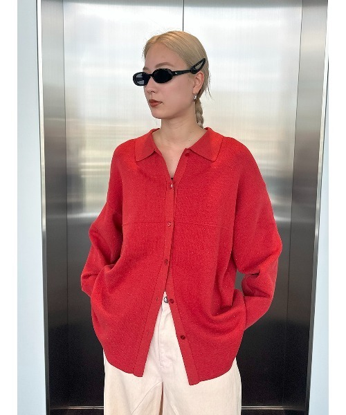 ELCHELE(エルチェレ)の「NEP KNIT OVER SHIRT(ニット/セーター・レディース・サックスブルー/オートミール/レッド・FREE)」の17枚目の写真