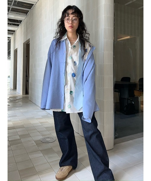 ELCHELE(エルチェレ)の「NEP KNIT OVER SHIRT(ニット/セーター・レディース・サックスブルー/オートミール/レッド・FREE)」の16枚目の写真