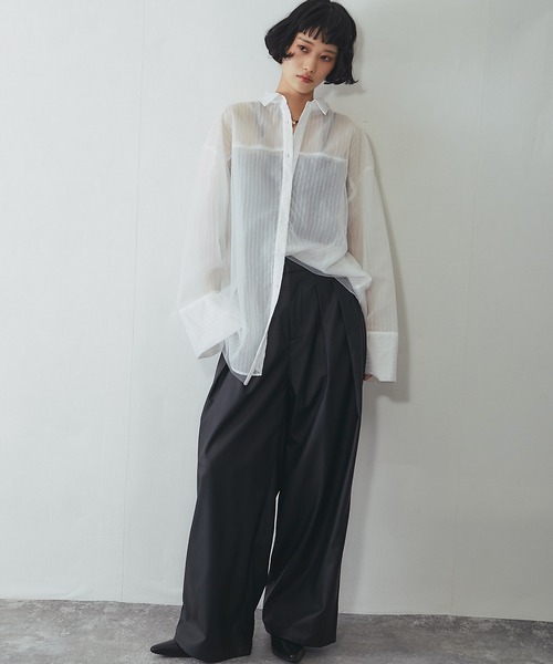 ANOTHER S(アナザーエス)の「【セットアップ対応】タック入りフェイクレザーパンツ(その他パンツ・レディース・ブラック/ブルーグレー・FREE)」の22枚目の写真