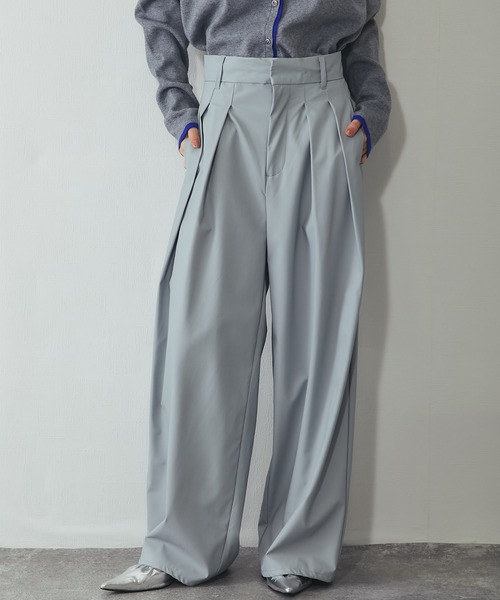 ANOTHER S(アナザーエス)の「【セットアップ対応】タック入りフェイクレザーパンツ(その他パンツ・レディース・ブラック/ブルーグレー・FREE)」の6枚目の写真