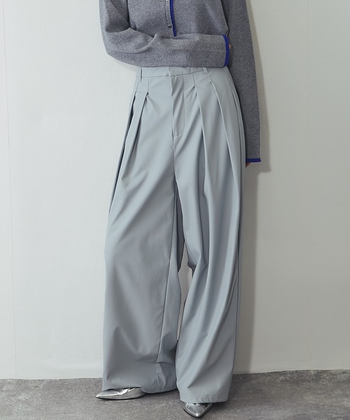 ANOTHER S(アナザーエス)の「【セットアップ対応】タック入りフェイクレザーパンツ(その他パンツ・レディース・ブラック/ブルーグレー・FREE)」の11枚目の写真