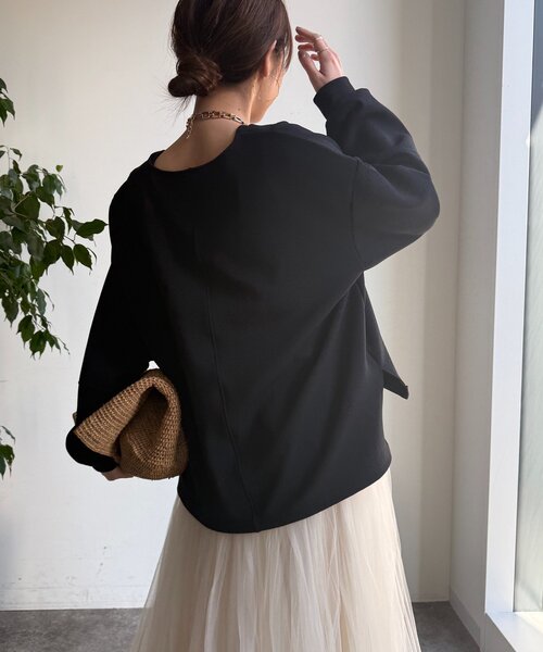 DouDou(ドゥドゥ)の「アンティークダンボールスキッパープルオーバー(Tシャツ/カットソー・レディース・ブラック/オフホワイト/ネイビー・FREE)」の17枚目の写真