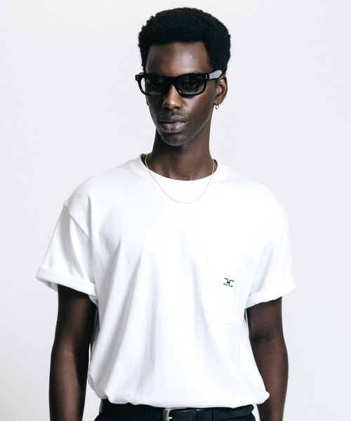 CRIMIE(クライミー)の「CHAIN-LINK “C” EMBROIDERY POCKET T-SHIRT(Tシャツ/カットソー・メンズ・ホワイト/ブラック・M/L/XL/XXL)」の1枚目の写真