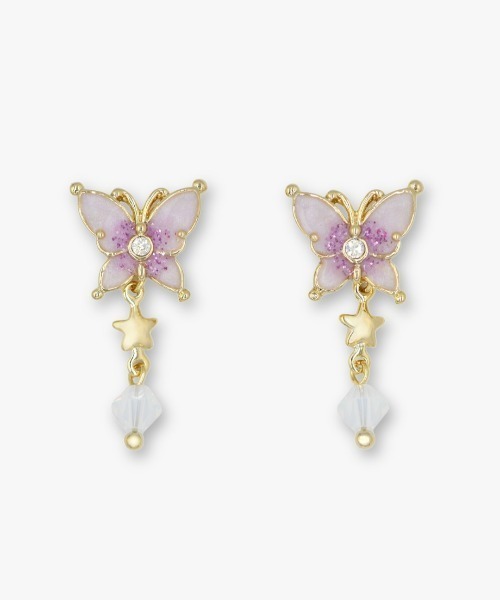 ANNA SUI(アナスイ)の「蝶モチーフ ピアス(ピアス(両耳用)・レディース・パープル/ピンク・FREE)」の1枚目の写真