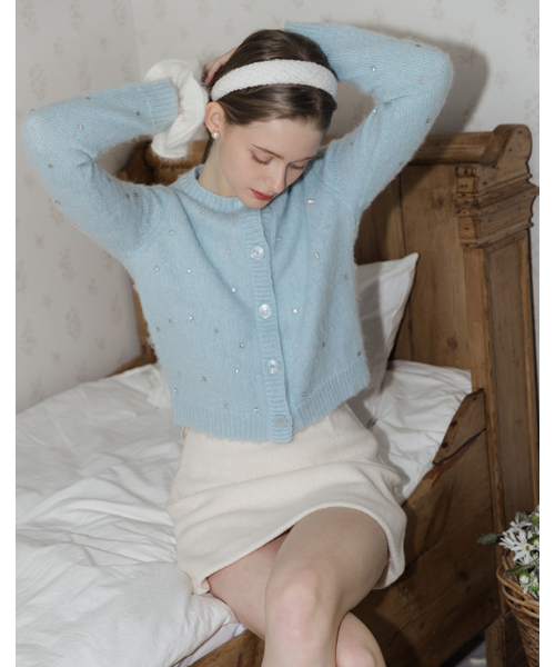 LAUTREDE MIN(ロートルドミン)の「Bijou Mohair Blue Cardigan(カーディガン/ボレロ・レディース・スカイブルー・FREE)」の2枚目の写真