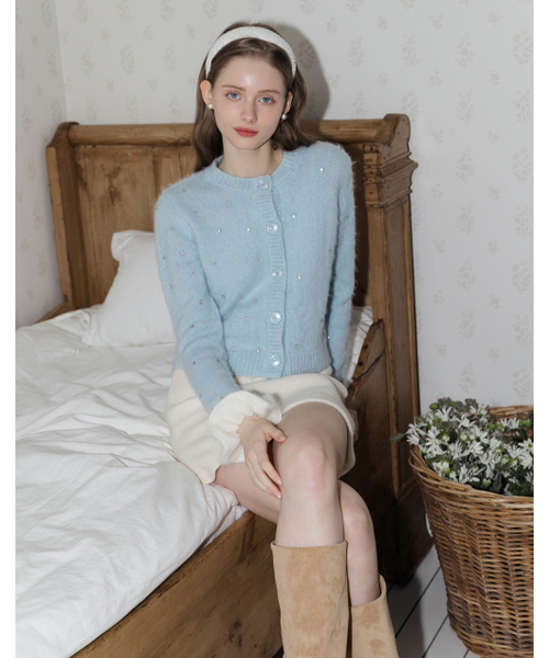 LAUTREDE MIN(ロートルドミン)の「Bijou Mohair Blue Cardigan(カーディガン/ボレロ・レディース・スカイブルー・FREE)」の3枚目の写真
