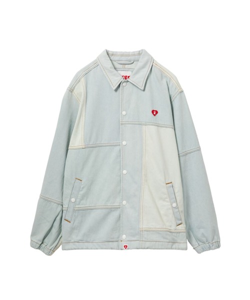 A BATHING APE(アベイシングエイプ)の「DENIM PATCHWORK COACH JACKET(ミリタリージャケット・レディース・ライトインディゴブルー・FREE)」の1枚目の写真