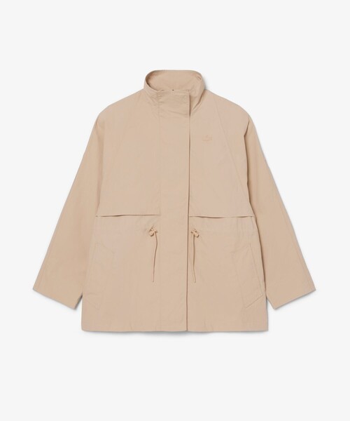 LACOSTE(ラコステ)の「撥水 防風 ワッシャー加工 オーバーサイズ ワイドスリーブ スタンドジャケット(ナイロンジャケット・レディース・ベージュ/ネイビー・38/36/34/40)」の2枚目の写真