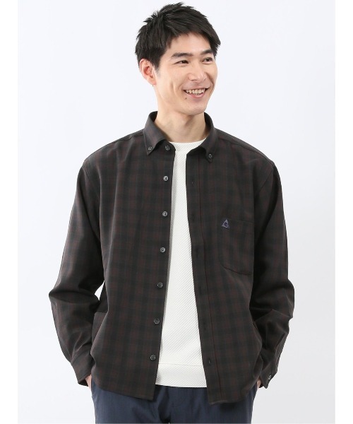 m.f.editorial(エムエフエディトリアル)の「【ストレッチ】ジェリー/GERRY オンブレチェック 長袖 シャツ アウター(シャツ/ブラウス・メンズ・ブルー/ブラウン・LARGE/MEDIUM)」の2枚目の写真