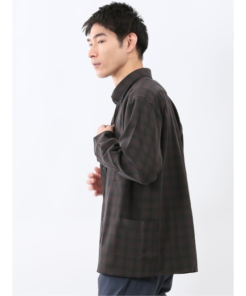 m.f.editorial(エムエフエディトリアル)の「【ストレッチ】ジェリー/GERRY オンブレチェック 長袖 シャツ アウター(シャツ/ブラウス・メンズ・ブルー/ブラウン・LARGE/MEDIUM)」の22枚目の写真