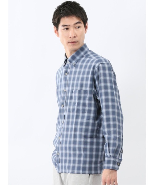 m.f.editorial(エムエフエディトリアル)の「【ストレッチ】ジェリー/GERRY オンブレチェック 長袖 シャツ アウター(シャツ/ブラウス・メンズ・ブルー/ブラウン・LARGE/MEDIUM)」の16枚目の写真