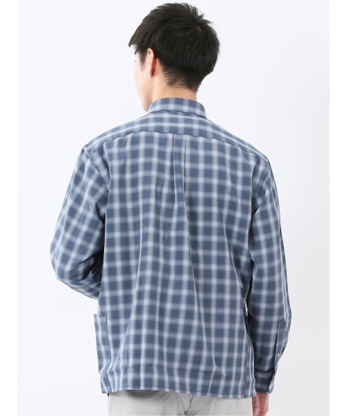 m.f.editorial(エムエフエディトリアル)の「【ストレッチ】ジェリー/GERRY オンブレチェック 長袖 シャツ アウター(シャツ/ブラウス・メンズ・ブルー/ブラウン・LARGE/MEDIUM)」の17枚目の写真