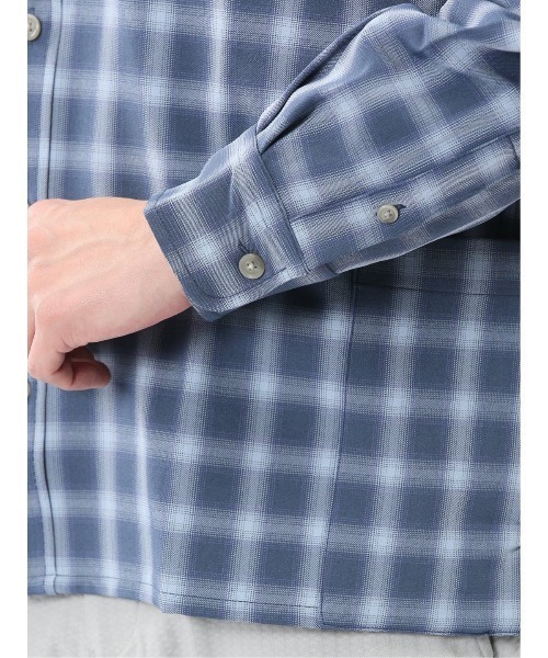 m.f.editorial(エムエフエディトリアル)の「【ストレッチ】ジェリー/GERRY オンブレチェック 長袖 シャツ アウター(シャツ/ブラウス・メンズ・ブルー/ブラウン・LARGE/MEDIUM)」の7枚目の写真