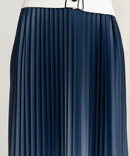 STRAWBERRY-FIELDS（ストロベリーフィールズ）の「ニットプリーツ（スカート・レディース・ベージュ/サックスブルー・2）」の21枚目の写真