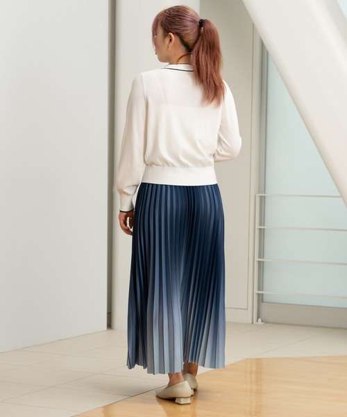 STRAWBERRY-FIELDS（ストロベリーフィールズ）の「ニットプリーツ（スカート・レディース・ベージュ/サックスブルー・2）」の16枚目の写真