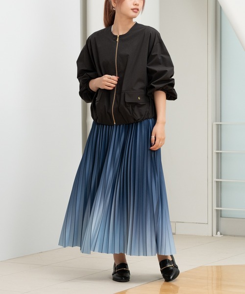 STRAWBERRY-FIELDS（ストロベリーフィールズ）の「ニットプリーツ（スカート・レディース・ベージュ/サックスブルー・2）」の14枚目の写真