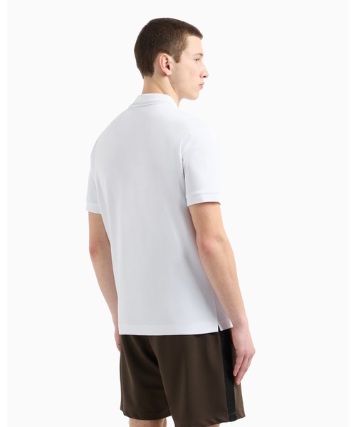 EMPORIO ARMANI EA7（エンポリオアルマーニイーエーセブン）の「【エンポリオ アルマーニ EA7】Gold Label 半袖ポロシャツ ビスコースジャージー（ポロシャツ・メンズ・ホワイト/ブラック・LARGE/X-LARGE/XX-LARGE/X-SMALL）」の5枚目の写真