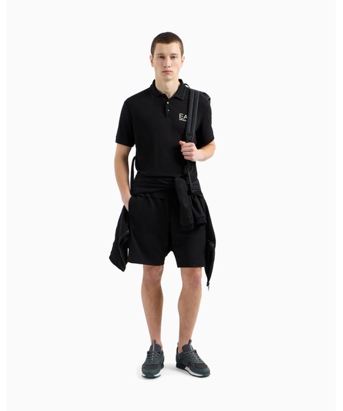 EMPORIO ARMANI EA7（エンポリオアルマーニイーエーセブン）の「【エンポリオ アルマーニ EA7】Gold Label 半袖ポロシャツ ビスコースジャージー（ポロシャツ・メンズ・ホワイト/ブラック・LARGE/X-LARGE/XX-LARGE/X-SMALL）」の9枚目の写真