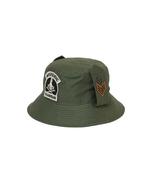 HYSTERIC GLAMOUR（ヒステリックグラマー）の「WOMAN ON SKULLワッペン バケットハット（ハット・メンズ・ブラック/カーキ・LARGE/MEDIUM）」の3枚目の写真