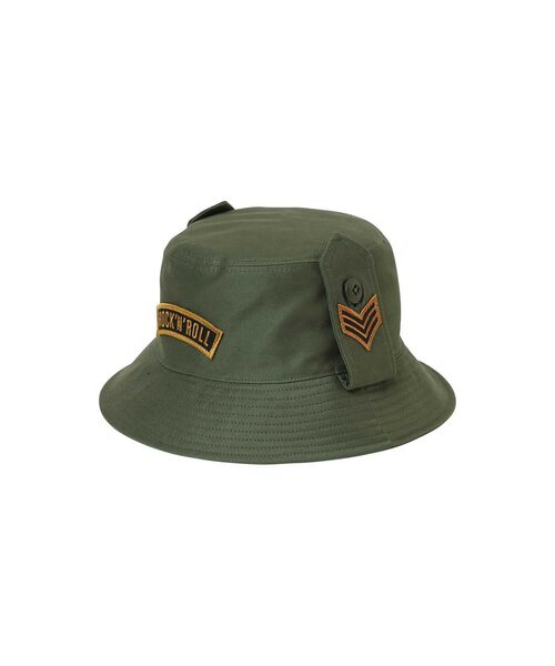 HYSTERIC GLAMOUR（ヒステリックグラマー）の「WOMAN ON SKULLワッペン バケットハット（ハット・メンズ・ブラック/カーキ・LARGE/MEDIUM）」の4枚目の写真