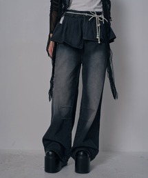 Diable baiser | フリルレイヤードY2Kバギーデニムパンツ(デニムパンツ)