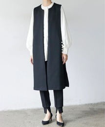 MAISON DE THERESE | ロングベスト エコパールボタン ゆったり 着回し 通勤きれいめ(ベスト)