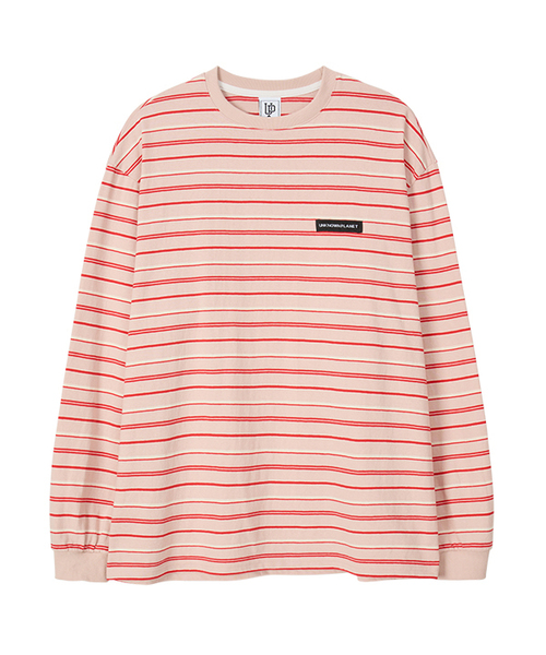 UNKNOWN PLANET(アンノウンプラネット)の「アイビー マルチストライプ ラウンド ロングスリーブ Tシャツ コーラルピンク(Tシャツ/カットソー・レディース・その他・SMALL/MEDIUM)」の1枚目の写真