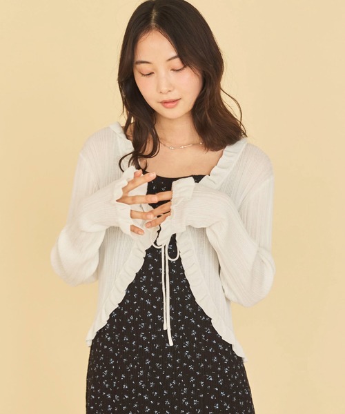 archives（アルシーヴ）の「レーストリム花柄キャミワンピース（ワンピース・レディース・ブラック/アイボリー・MEDIUM）」の10枚目の写真