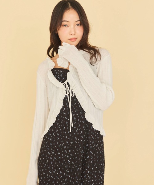 archives（アルシーヴ）の「レーストリム花柄キャミワンピース（ワンピース・レディース・ブラック/アイボリー・MEDIUM）」の12枚目の写真