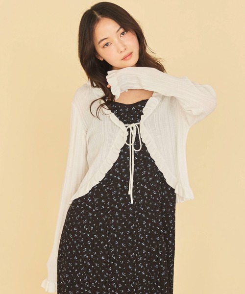 archives（アルシーヴ）の「レーストリム花柄キャミワンピース（ワンピース・レディース・ブラック/アイボリー・MEDIUM）」の11枚目の写真