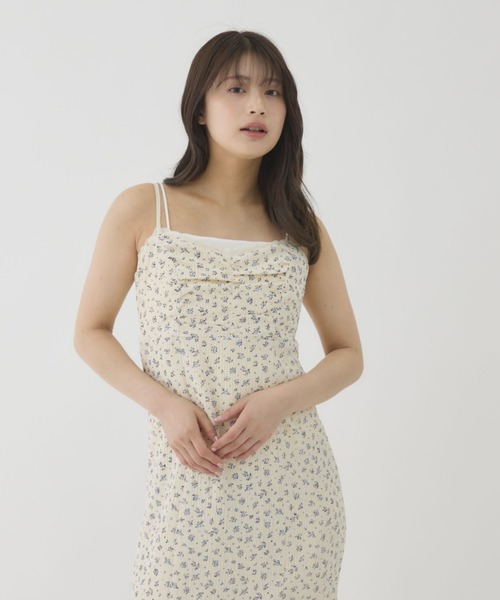 レーストリム花柄キャミワンピース（ワンピース）｜archives