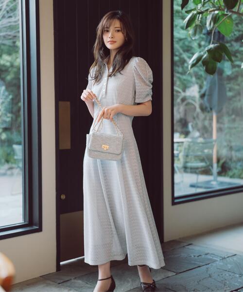 PROPORTION BODY DRESSING（プロポーションボディドレッシング）の「ストレッチレース襟付きワンピース / 1216140309（ワンピース・レディース・ピンク/ホワイト系その他/グレー・MEDIUM/SMALL）」の6枚目の写真