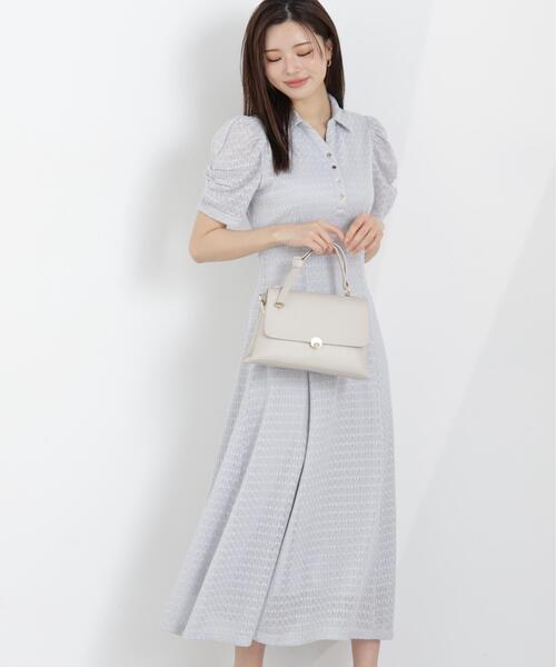 PROPORTION BODY DRESSING（プロポーションボディドレッシング）の「ストレッチレース襟付きワンピース / 1216140309（ワンピース・レディース・ピンク/ホワイト系その他/グレー・MEDIUM/SMALL）」の8枚目の写真