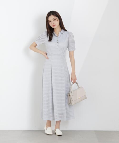 PROPORTION BODY DRESSING（プロポーションボディドレッシング）の「ストレッチレース襟付きワンピース / 1216140309（ワンピース・レディース・ピンク/ホワイト系その他/グレー・MEDIUM/SMALL）」の10枚目の写真