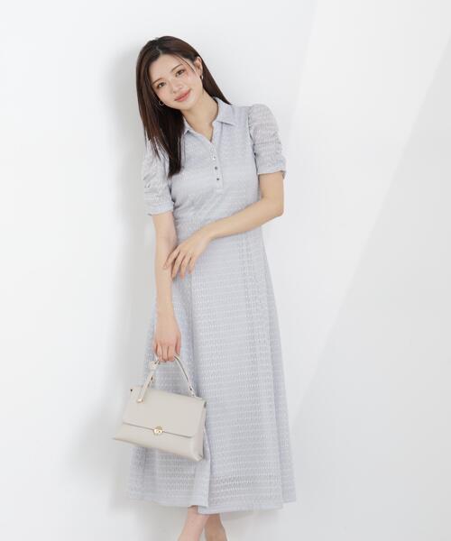 PROPORTION BODY DRESSING（プロポーションボディドレッシング）の「ストレッチレース襟付きワンピース / 1216140309（ワンピース・レディース・ピンク/ホワイト系その他/グレー・MEDIUM/SMALL）」の12枚目の写真