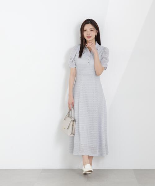 PROPORTION BODY DRESSING（プロポーションボディドレッシング）の「ストレッチレース襟付きワンピース / 1216140309（ワンピース・レディース・ピンク/ホワイト系その他/グレー・MEDIUM/SMALL）」の13枚目の写真