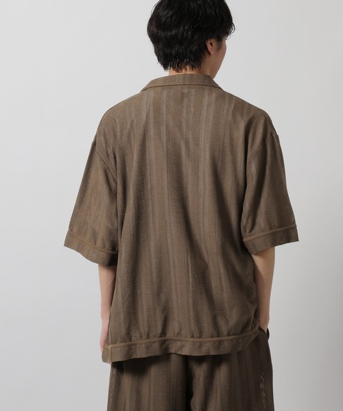 LAKOLE（ラコレ）の「【セットアップ可】メッシュストライプオープンシャツ / 665195（シャツ/ブラウス・メンズ・ブラック/ブラウン・MEDIUM/LARGE）」の8枚目の写真