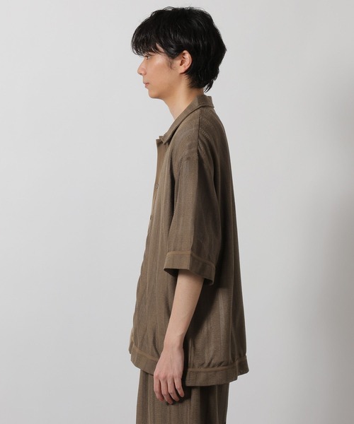 LAKOLE（ラコレ）の「【セットアップ可】メッシュストライプオープンシャツ / 665195（シャツ/ブラウス・メンズ・ブラック/ブラウン・MEDIUM/LARGE）」の9枚目の写真