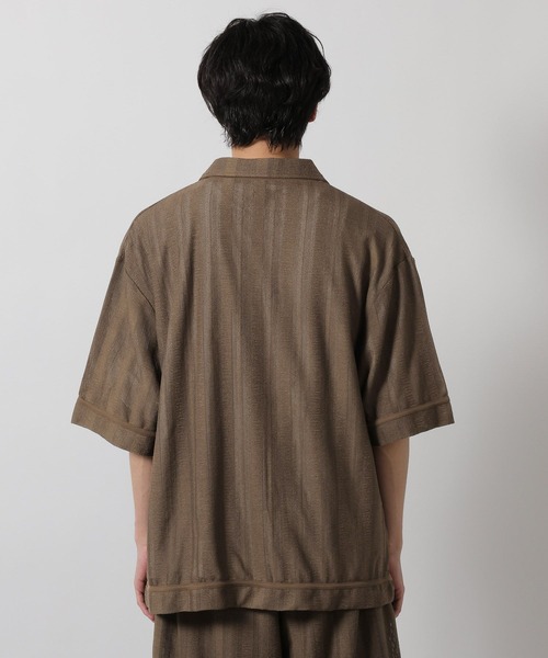 LAKOLE（ラコレ）の「【セットアップ可】メッシュストライプオープンシャツ / 665195（シャツ/ブラウス・メンズ・ブラック/ブラウン・MEDIUM/LARGE）」の10枚目の写真