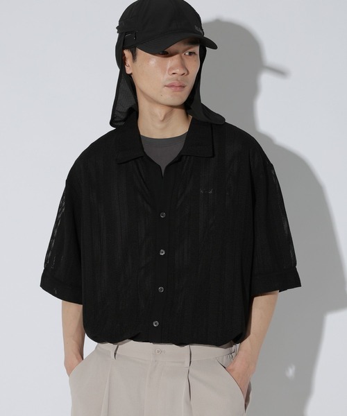 LAKOLE（ラコレ）の「【セットアップ可】メッシュストライプオープンシャツ / 665195（シャツ/ブラウス・メンズ・ブラック/ブラウン・MEDIUM/LARGE）」の22枚目の写真