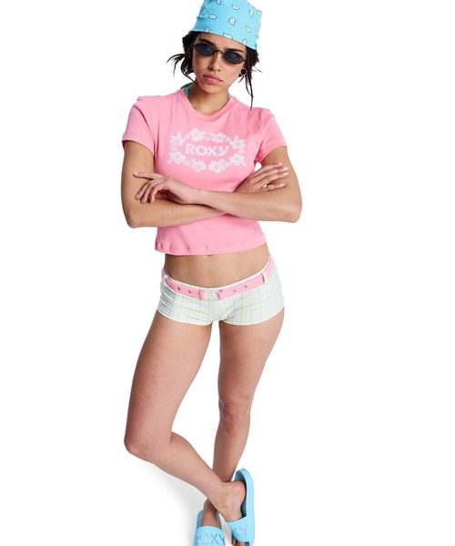 ROXY(ロキシー)の「ROXY ウィメンズ SEA YOU LATER BABY TEE Tシャツ 【2026年春夏モデル】/ロキシー半袖Tシャツ(Tシャツ/カットソー・レディース・ピンク/ブルー・SMALL/MEDIUM)」の7枚目の写真