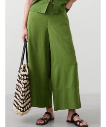BANANA REPUBLIC FACTORY STORE ハイライズ リネンブレンド ワイドレッグ クロップド プルオンパンツ
